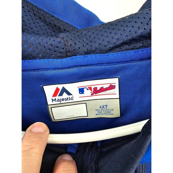 Majestic Toronto Blue Jays Baseballs MLB Authentic Hooded Sweatshirt Size 4X - Picture 6 of 8